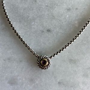 David Yurman Sterling/14k Cable Cookie Necklace